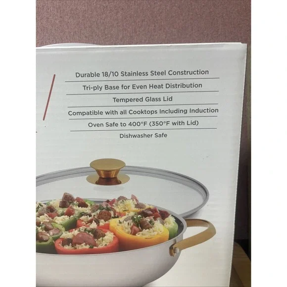 Wolfgang Puck 4.7 Quart Covered Pan Stainless Steel Oven Safe with Glass Lid - Picture 3 of 6